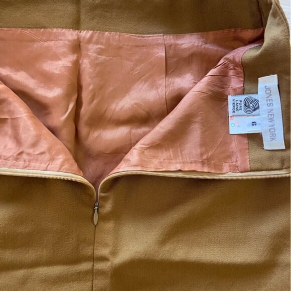 Jones New York Brown Pure Wool Pencil Skirt Women’s Size 6 - Picture 2 of 8
